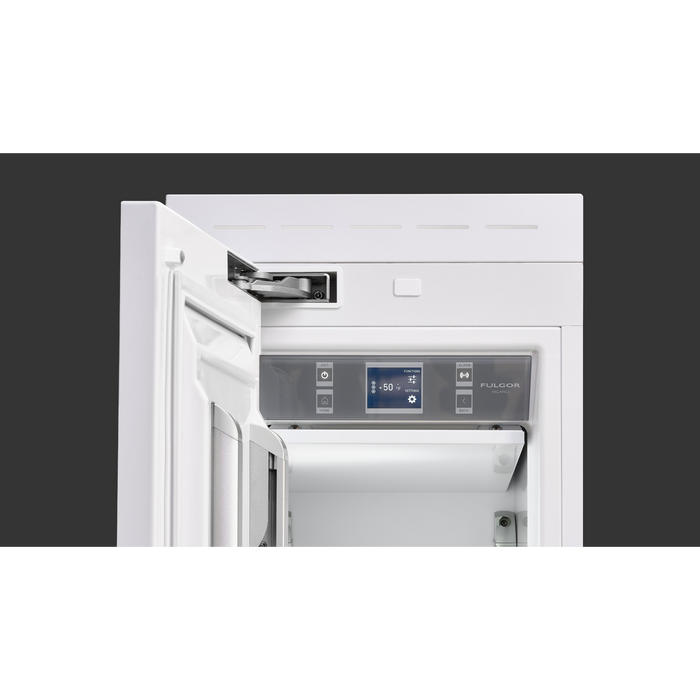 Fulgor Milano 8.22 cu.ft  Pro Integrated Column Freezer, 700 Series, LH, Overlay, Bottom Compressor, Metal Interior, Ice Maker