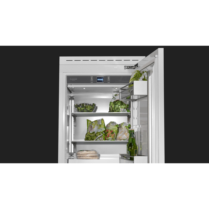 Fulgor Milano 16.87 cu.ft Pro Integrated Column Freezer, 700 Series, RH, Overlay, Bottom Compressor, Metal Interior, Ice Maker