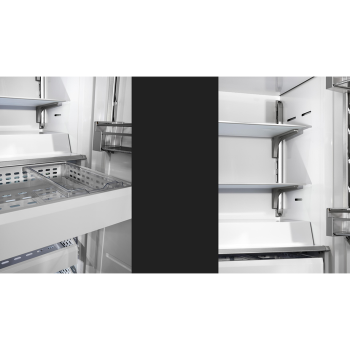 Fulgor Milano 16.87 cu.ft Pro Integrated Column Freezer, 700 Series, RH, Overlay, Bottom Compressor, Metal Interior, Ice Maker