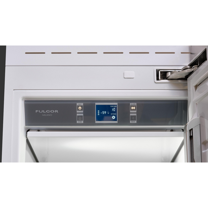 Fulgor Milano 12.67 cu.ft Pro Column Freezer, 700 Series, RH, Stainless Cladded, Bottom Compressor, Metal Interior, Ice Maker, Includes Pro Handle & Badge Accessory