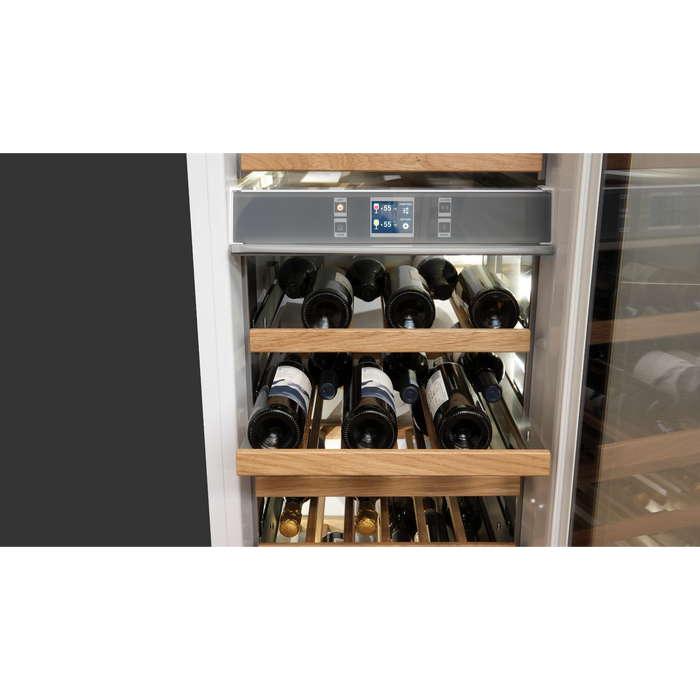 Fulgor Milano 24-Inch Pro Column Wine Cellar, 700 Series, RH, Stainless Cladded, Bottom Compressor, 2 Zones, Metal Interior, Stainless Soft-Closing Racks, Includes Pro Handle & Badge Accessory