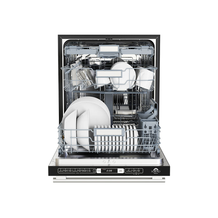 FORNO Premium 3-Piece Kitchen Bundle - 30" Gas Range, Bottom Freezer Refrigerator, Built-In Dishwasher, Stainless Steel - FBDL-012-01CAUS