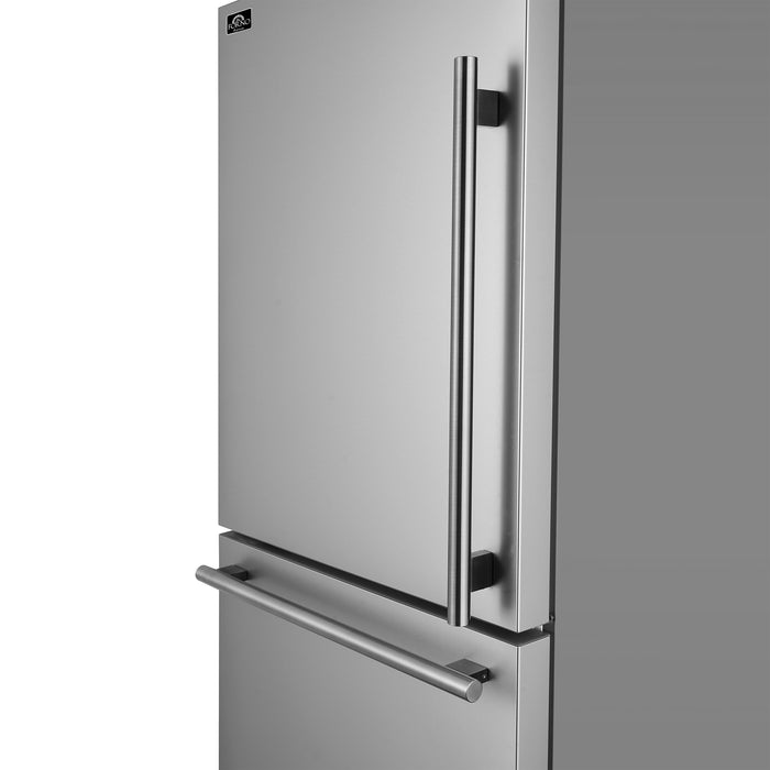 Forno Milano 2-Piece 62-Inch Freestanding Dual Bottom Freezer Refrigerator, Stainless Steel – 34.4 cu.ft, Touch Control, Ice Maker