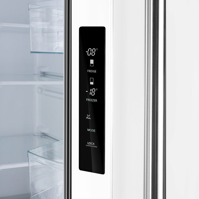 Forno Gallipoli Espresso 30-Inch White French Door Refrigerator, Bottom Freezer, 17.5 Cu. Ft., No Frost, Ice Maker