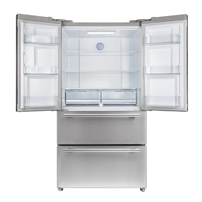 Forno Moena Espresso 36-Inch White French Door Refrigerator, 19.2 Cu. Ft., Frost-Free, Automatic Ice Maker, ENERGY STAR Certified