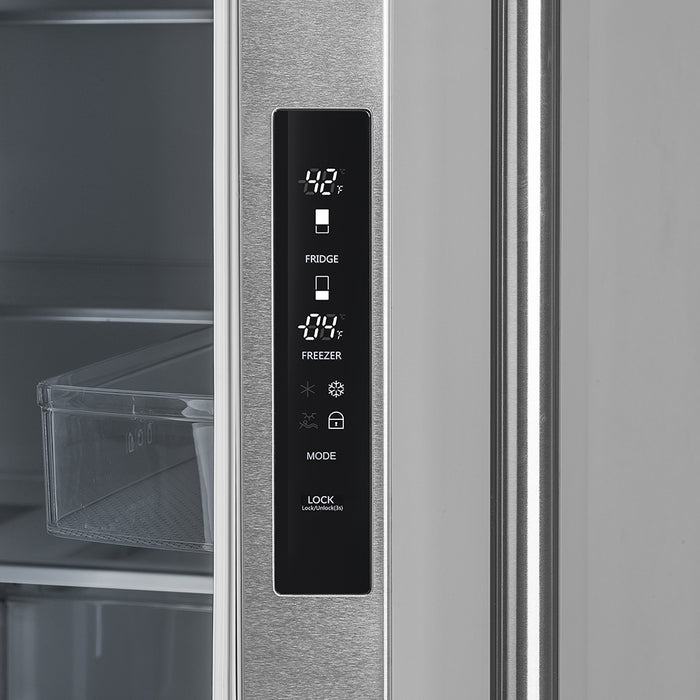 Forno Moena French Door Refrigerator, Stainless Steel, 19.2 cu.ft, Decorative Grill, ENERGY STAR Certified