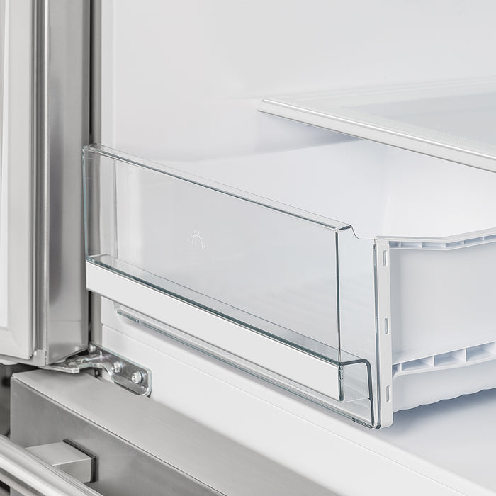 Forno Moena French Door Refrigerator, Stainless Steel, 19.2 cu.ft, Decorative Grill, ENERGY STAR Certified
