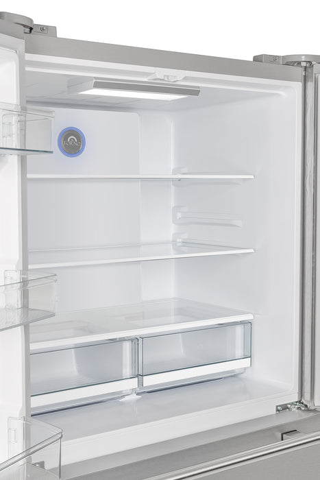 Forno Moena French Door Refrigerator, Stainless Steel, 19.2 cu.ft, Decorative Grill, ENERGY STAR Certified