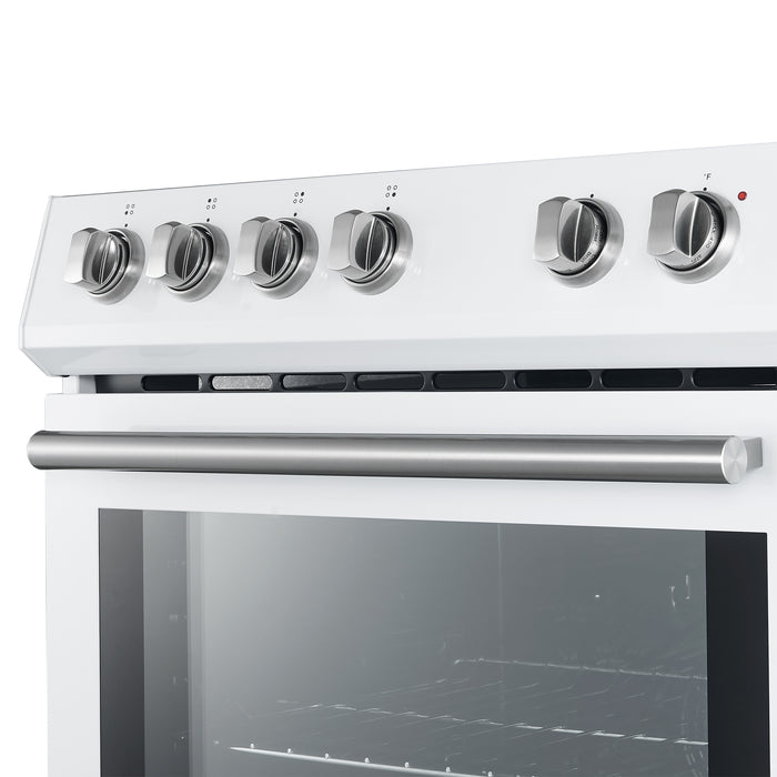 Forno Leonardo Espresso 30-Inch White Electric Range, True Convection, Energy Efficient