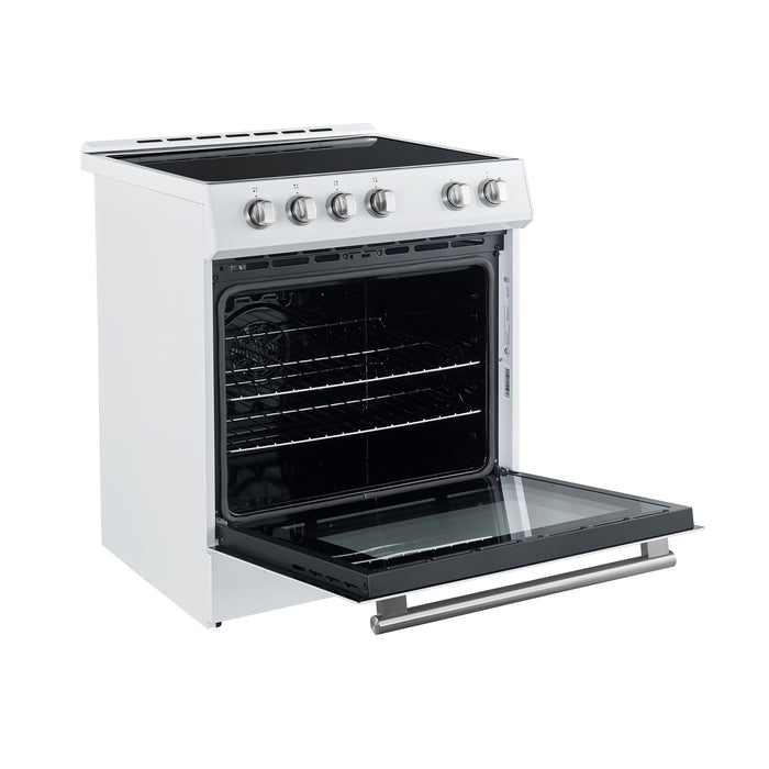 Forno Leonardo Espresso 30-Inch White Electric Range, True Convection, Energy Efficient