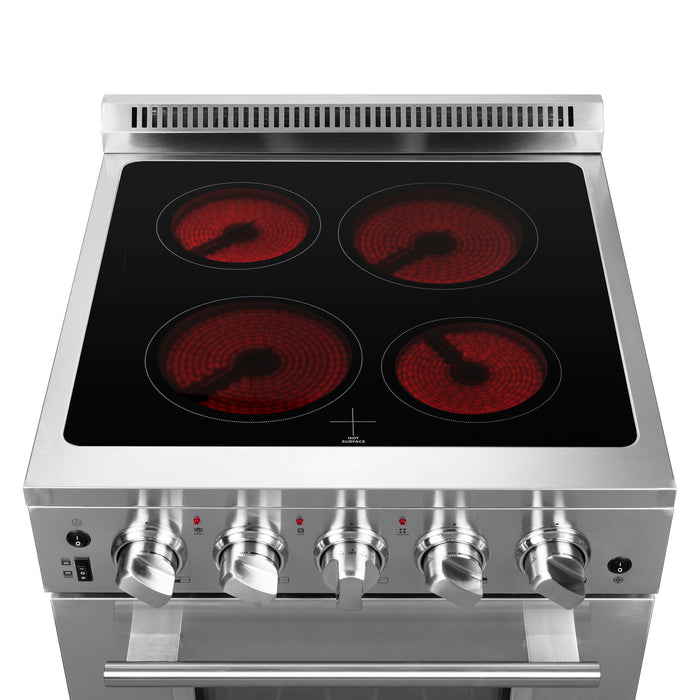 Forno Loiano 24 Inch Freestanding Electric Range Stainless Steel with Storage Drawer