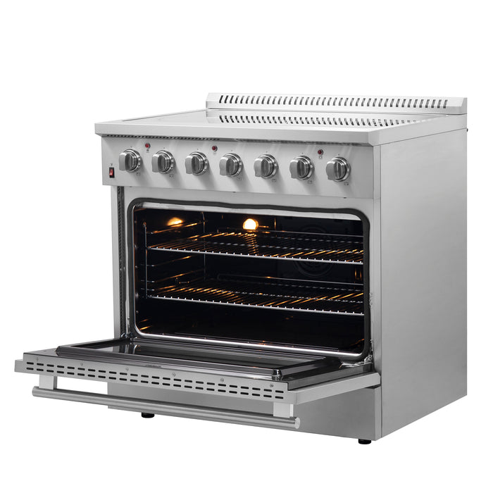 Forno Galiano 36-Inch Freestanding Electric Range, True Convection, Energy Efficient