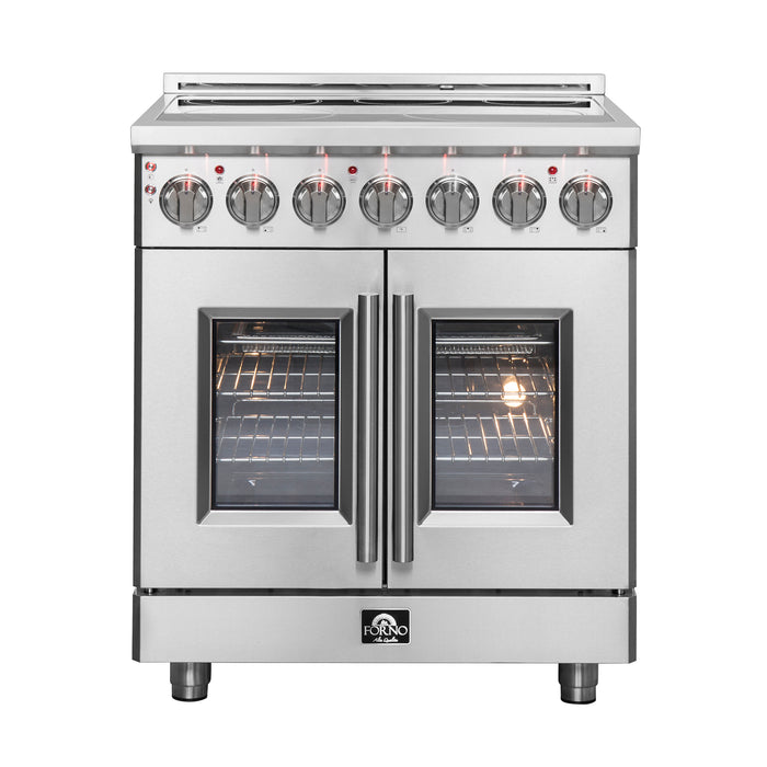 Forno Massimo 30-Inch Freestanding French Door Electric Range, True Convection Oven