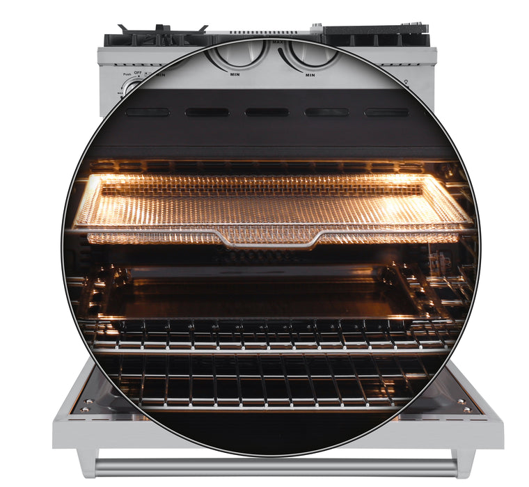 Forno Lazio 30-Inch Freestanding Gas Range, 4 Burners, Convection Oven, Energy Efficient