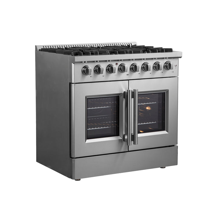 Forno Galiano 36" Freestanding French Door Dual Fuel Range