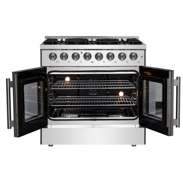 Forno Galiano 36" Freestanding French Door Dual Fuel Range