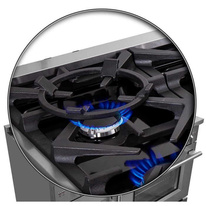 Forno Massimo 48-Inch Freestanding French Door Gas Range, 8 Burners, Convection Oven, Energy Efficient