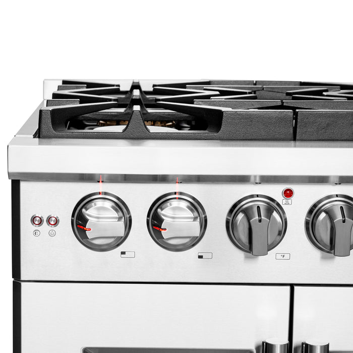 Forno Capriasca 30-Inch Freestanding French Door Gas Range, 4 Burners, Convection Oven, Energy Efficient