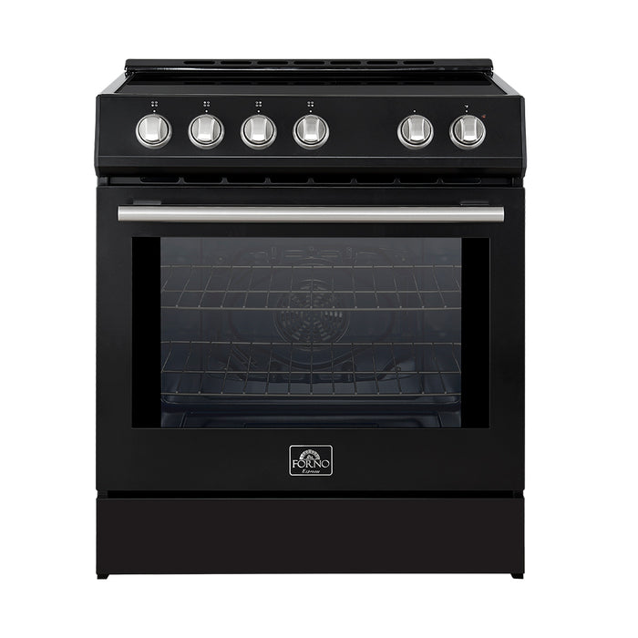 Forno Leonardo Espresso 30-Inch Slide-In White Induction Range, Convection Oven, 5 Cooking Zones, Touch Control Panel