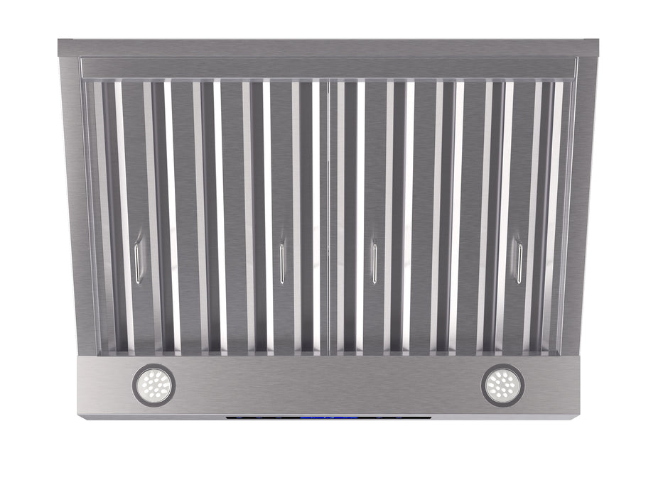 Forno Palazzo 30-Inch Wall Mounted Range Hood, Stainless Steel, Heavy Duty Baffle Filters, Remote Control