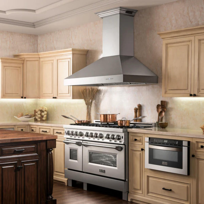 ZLINE 667CRN-BT Series Wall Mount Range Hood with Bluetooth Speakers.