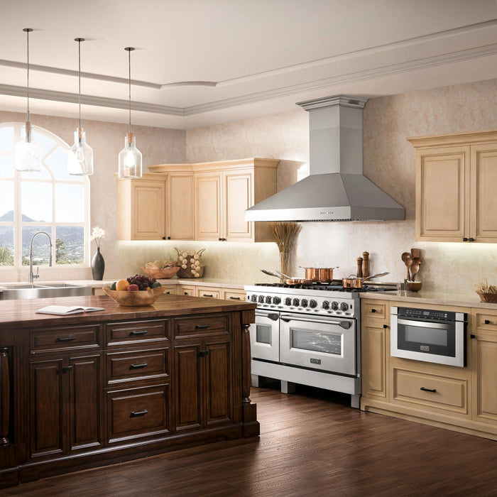 ZLINE 697CRN-BT 400 CFM Professional Wall Mount Range Hood with Built-in CrownSound Bluetooth Speakers