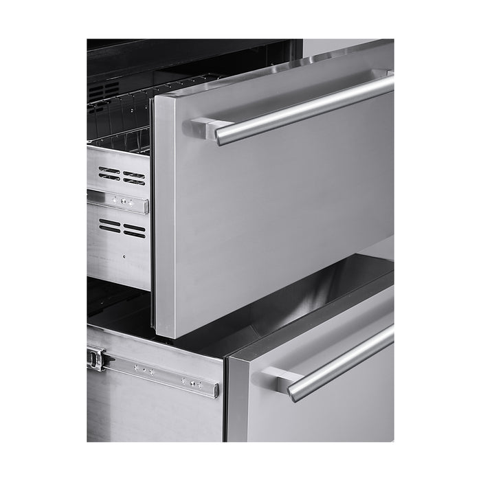 Forno Capraia  Triple Temperature Zone Wine Cooler 6.25 cu.ft, Up to 144 Bottles, Two Refrigerated Drawers, Adjustable Temperature Zones