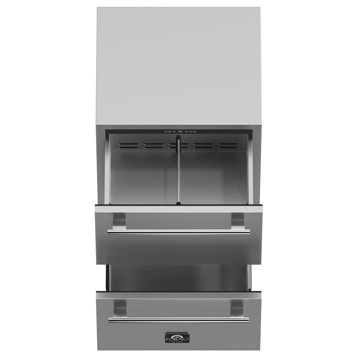 Forno Como Indoor Outdoor Drawer Refrigerator, 4.87 cu.ft, Stainless Steel Interior, Adjustable Shelves, LED Lighting