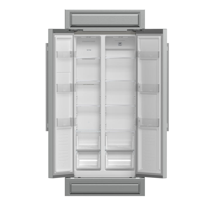 Forno Salerno Built-In Stainless Steel Refrigerator, 15.6 cu.ft, Modern Decorative Grill, ENERGY STAR Certified