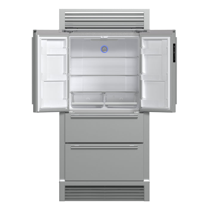 Forno Moena French Door Refrigerator, Stainless Steel, 19.2 cu.ft, Decorative Grill, ENERGY STAR Certified