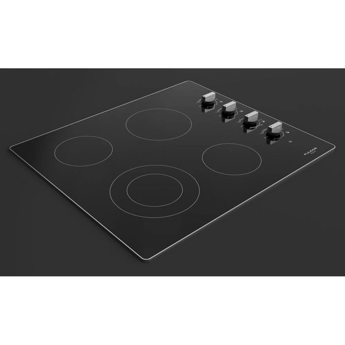 Fulgor Milano 24-Inch Distinto Built-In Electric Cooktop, 300 Series, 4 Cooking Zones, Manual Knob Control - Builder Only