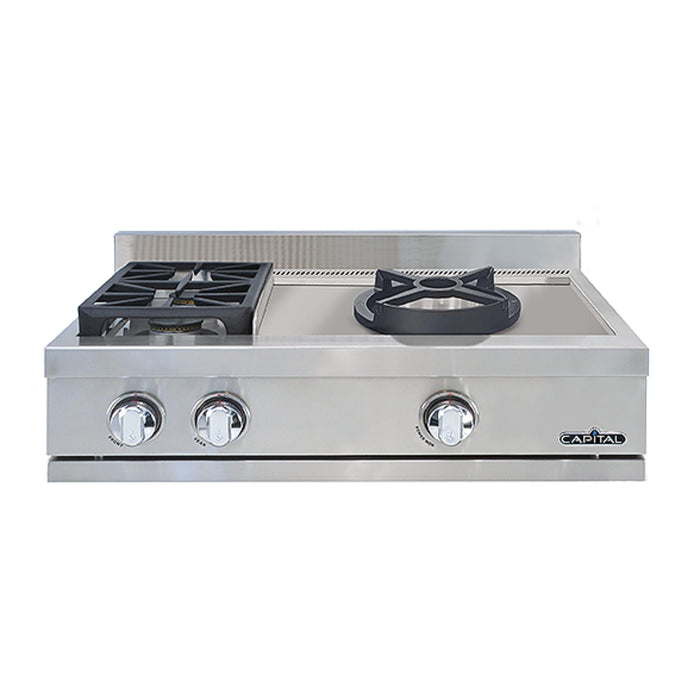 Capital Chef's Collection 30-Inch All Gas Sealed Brass Burner Rangetop with Sealed Wok Burner
