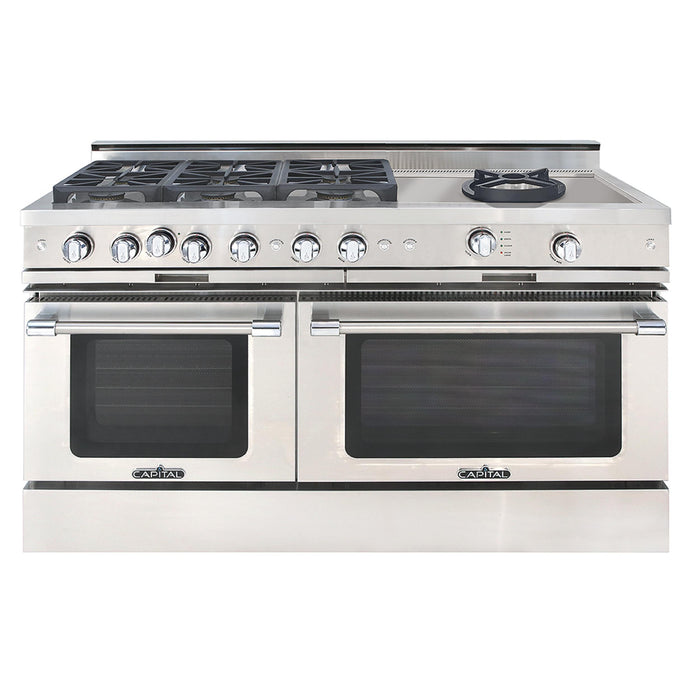 Capital Precision Series 60-Inch 19K BTU 6 Burner & Wok Double Door Grand Chef Range