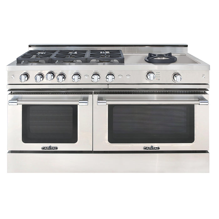Capital Precision Series 60-Inch 19K BTU 6 Burner & Wok Double Door Grand Chef Range
