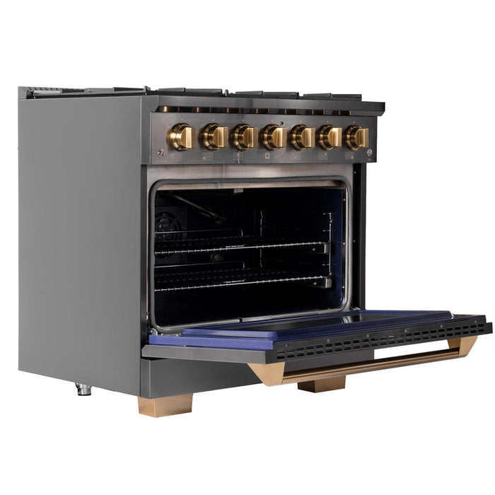 Kucht 364 36” Pro Class Dual Fuel Range in Dark Titanium Stainless Steel
