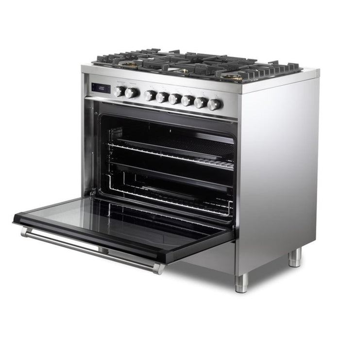 Verona Ultima 36-Inch 5.0 Cu. Ft. Colored Dual Fuel Freestanding Range with Five Brass Burners and Dual Convection Oven