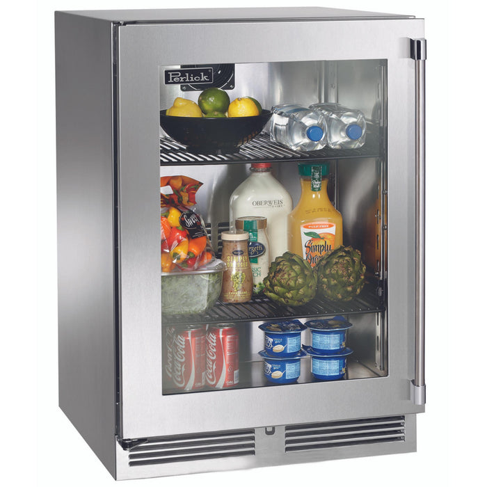 Perlick C-Series 24" Indoor Refrigerator, Stainless Steel Glass Door