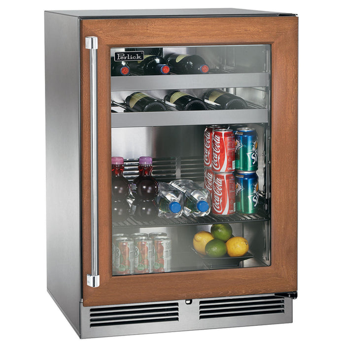 Perlick Signature Series 18" Shallow Depth Outdoor Beverage Center, Panel-Ready Glass Door