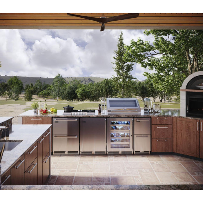 Perlick Signature Series 18" Shallow Depth Outdoor Wine Reserve, Stainless Steel Solid Door
