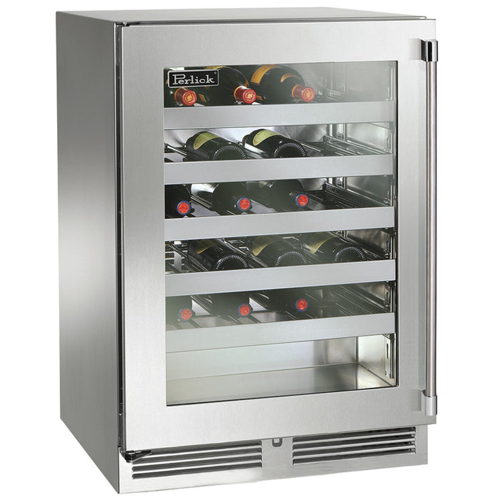 Perlick Signature Series 18" Shallow Depth Outdoor Wine Reserve, Stainless Steel Glass Door