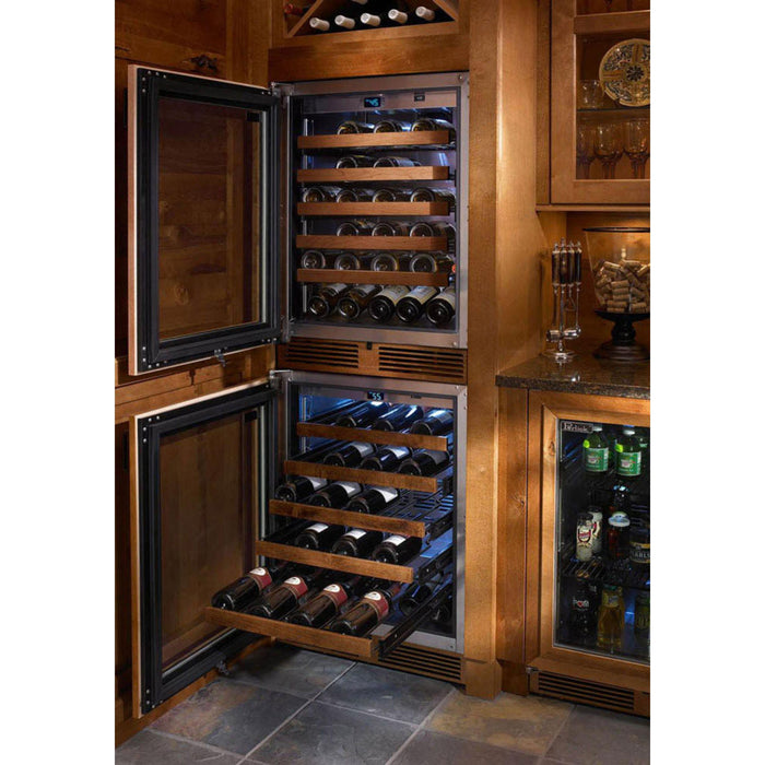 Perlick Signature Series 18" Shallow Depth Indoor Wine Reserve, Panel-Ready Glass Door
