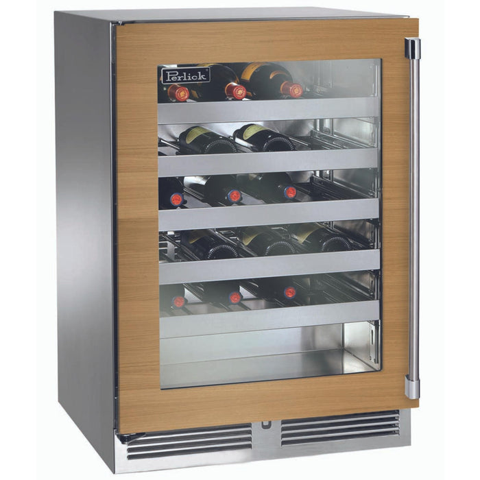 Perlick Signature Series 18" Shallow Depth Indoor Wine Reserve, Panel-Ready Glass Door