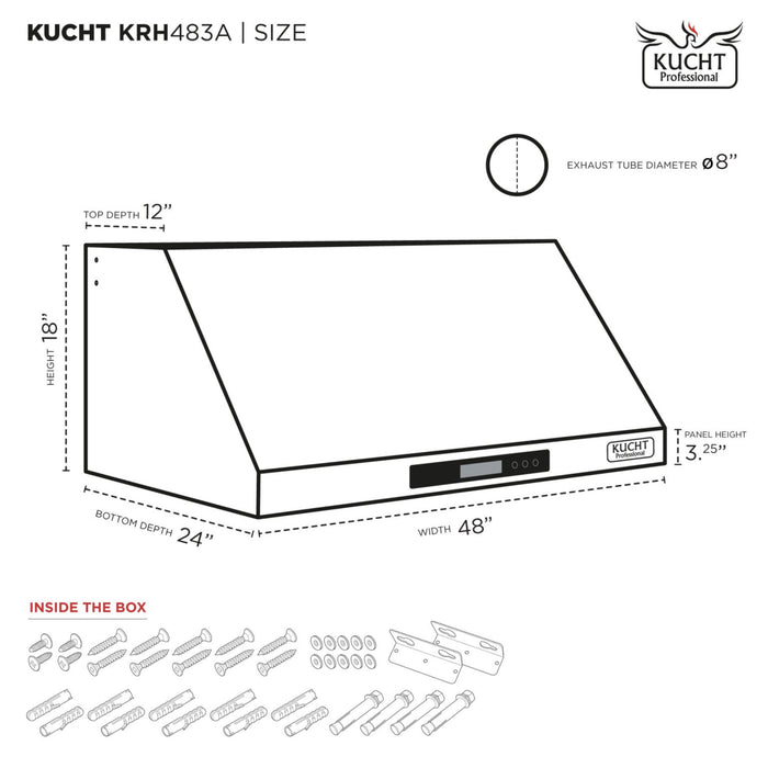 Kucht KRH 483A Under Cabinet Range Hood in Dark Titanium Stainless Steel
