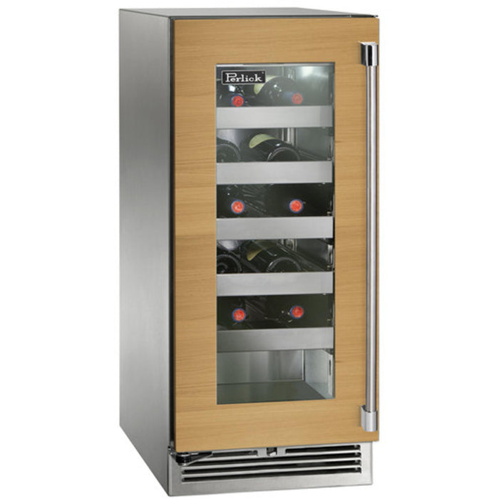Perlick Signature Series 2.8 cu.ft Dual-Zone Beverage Center w/ Panel-Ready Glass Door, Hinge Right, w/ Lock