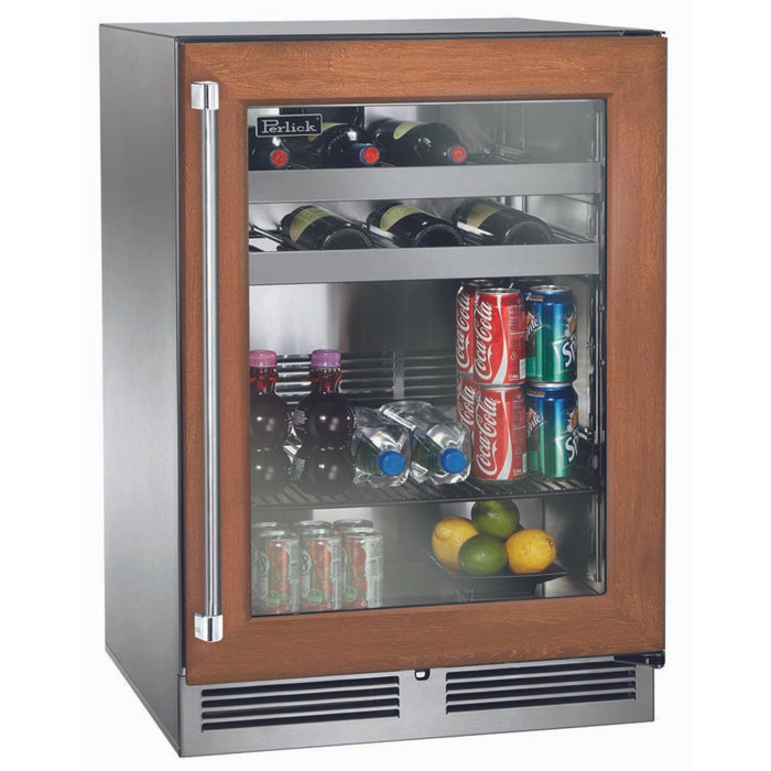 Perlick Signature Series 24-Inch Indoor Beverage Center, Panel-Ready Glass Door