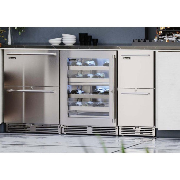Perlick Signature Series 24" Outdoor Dual-Zone Wine Reserve, Stainless Steel Glass Door