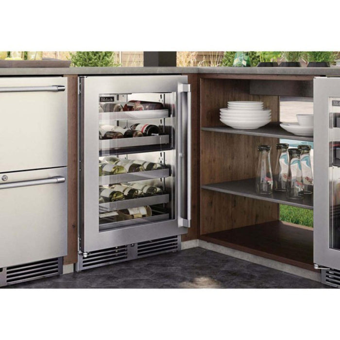 Perlick Signature Series 24" Outdoor Dual-Zone Wine Reserve, Stainless Steel Glass Door