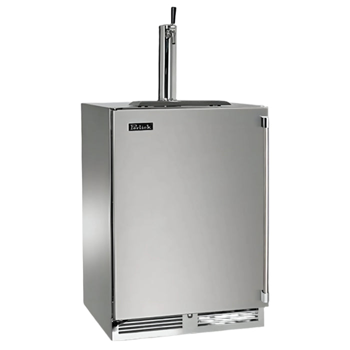 Perlick Signature Series 24" Indoor Beer Dispenser, Single Tap, Stainless Steel Solid Door