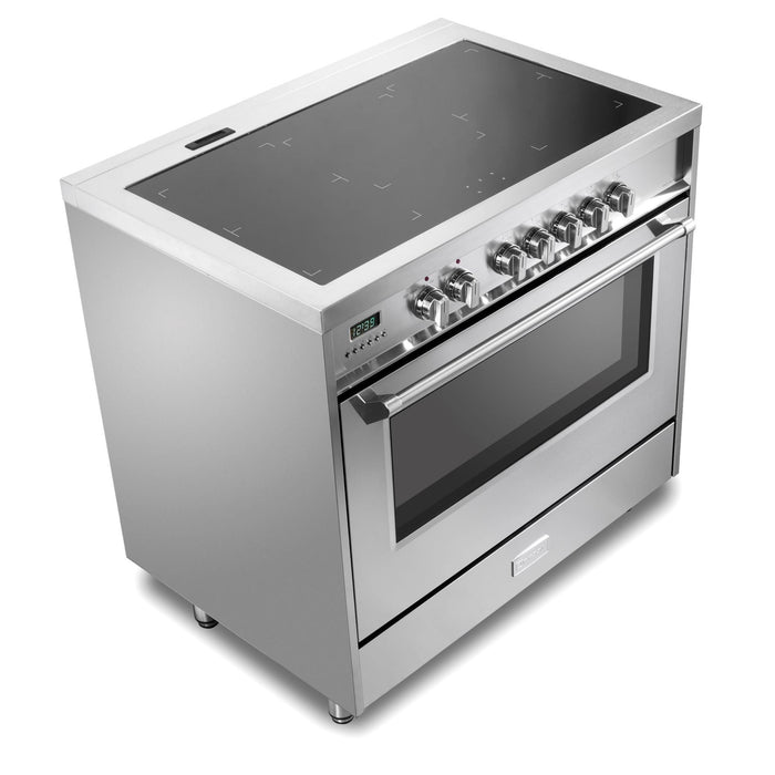 Verona 36-Inch 5.0 Cu. Ft. Colored Designer Series Five-Burner Induction Range with True European Convection Oven