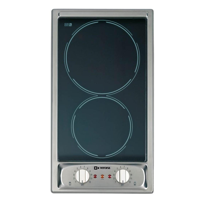 Verona 12-Inch Solid Disk  110V Electric Ceran Cooktop with Dual Heating Elements and Precision Controls